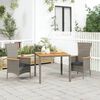 vidaXL Set comedor de jardín 3 piezas con cojines ratán sintético gris