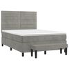 vidaXL Cama box spring con colch&oacute;n terciopelo gris claro 140x200 cm