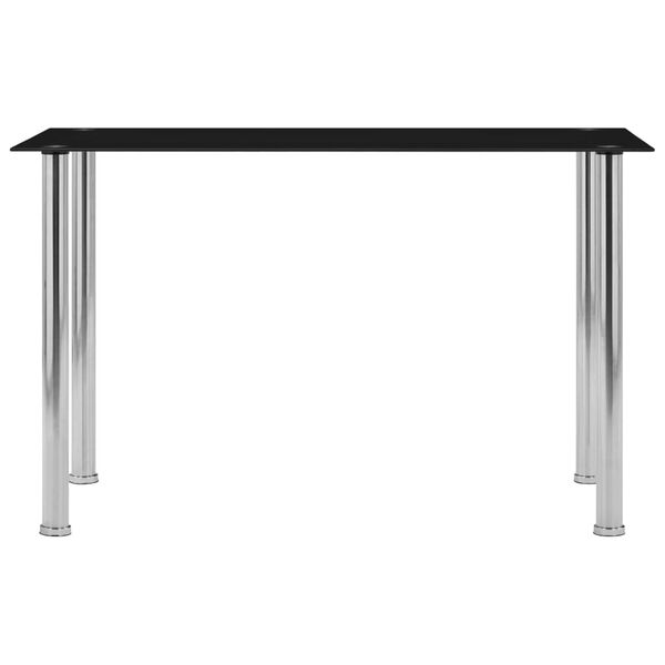vidaXL Mesa de comedor de vidrio templado negro 120x60x75 cm