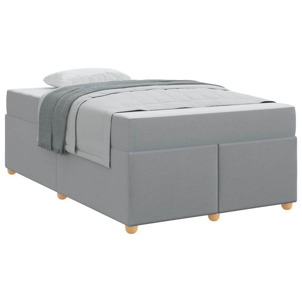 vidaXL Estructura de cama con colch&oacute;n Gris Claro 120 x 200 cm tela