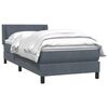 vidaXL Cama box spring con colch&oacute;n terciopelo gris oscuro 100x220 cm