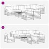 vidaXL Conjunto de sof&aacute;s de exterior 9 pcs Gris Natural y Claro