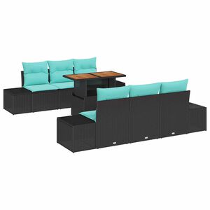 vidaXL Conjunto de Comedor de Jard&iacute;n 7 uds. 6 plaza Negro