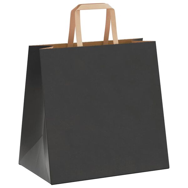 vidaXL Bolsas de papel con asas 50 uds negra 26x17x25 cm
