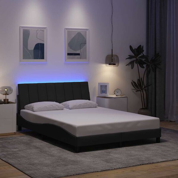 vidaXL Estructura de cama sin colchón Hanko tela gris oscuro 140x190 cm