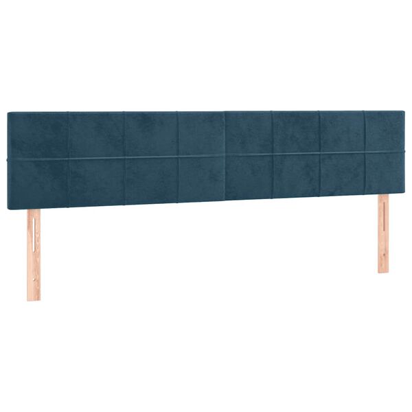 vidaXL Cabeceros terciopelo azul oscuro 200x5x78/88 cm