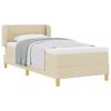 vidaXL Cama tipo Box Spring con colch&oacute;n Crema 90 x 190 cm tela