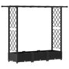 vidaXL Cama elevada con trellis y techo Negro 164 x 40 x 121 cm PP