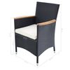 vidaXL Set comedor jardín 7 pzas ratán sintético y madera acacia negro