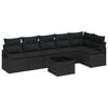 vidaXL Conjunto de sof&aacute;s de jard&iacute;n 7 pcs Negro rat&aacute;n sint&eacute;tico