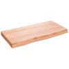 vidaXL Encimera ba&ntilde;o madera maciza tratada marr&oacute;n claro 80x40x(2-6) cm