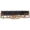vidaXL Conjunto de sof&aacute;s de exterior 6 uds. Natural y negro