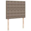 vidaXL Cama box spring con colch&oacute;n y LED tela gris taupe 120x190 cm