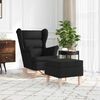 vidaXL Sill&oacute;n mecedora con taburete tela negro