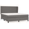 vidaXL Cama box spring con colch&oacute;n cuero sint&eacute;tico gris 180x200 cm