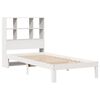 vidaXL Cama con estanter&iacute;a sin colch&oacute;n madera maciza blanco 90x200 cm