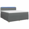 vidaXL Cama box spring con colch&oacute;n Gris oscuro 160 x 200 cm Tela