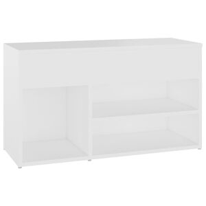 vidaXL Banco zapatero de madera contrachapada blanco 80x30x45 cm