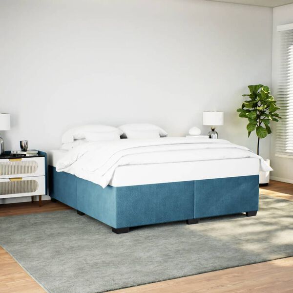 vidaXL Estructura de cama sin colch&oacute;n terciopelo azul 200x200 cm