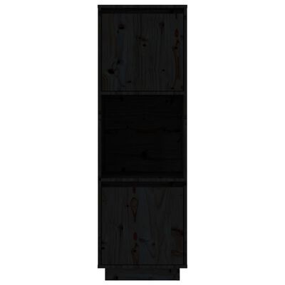 vidaXL Aparador alto de madera maciza de pino negro 38x35x117 cm