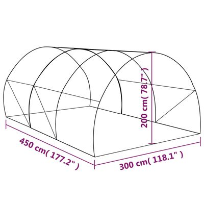 vidaXL Invernadero 13,5m² 450x300x200 cm