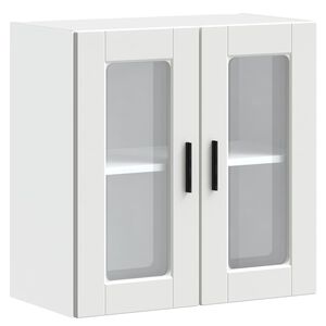 vidaXL Armario de pared para cocina con puerta de cristal Porto blanco