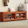vidaXL Banco para zapatos con estante Marr&oacute;n cera 160 x 36,5 x 50 cm