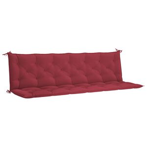 vidaXL Coj&iacute;n de banco de jard&iacute;n tela Oxford rojo tinto 200x(50+50)x7cm