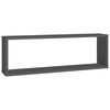vidaXL Estantes cubo de pared 2 uds contrachapado gris 80x15x26,5 cm