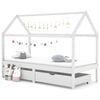 vidaXL Estructura de cama infantil cajones madera pino blanco 90x200cm