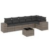 vidaXL Set de sof&aacute;s de jard&iacute;n 7 piezas con cojines rat&aacute;n PE gris