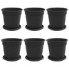 vidaXL Macetas 6 uds. Negro Pl&aacute;stico