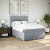 vidaXL Cama box spring con colch&oacute;n tela gris claro 160x200 cm