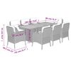 vidaXL Set comedor de jard&iacute;n 9 pzas con cojines rat&aacute;n sint&eacute;tico beige