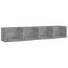 vidaXL Estante de pared para CD madera contrachapada gris 100x18x18 cm