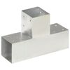 vidaXL Conectores de postes en T 4 uds metal galvanizado 91x91 mm