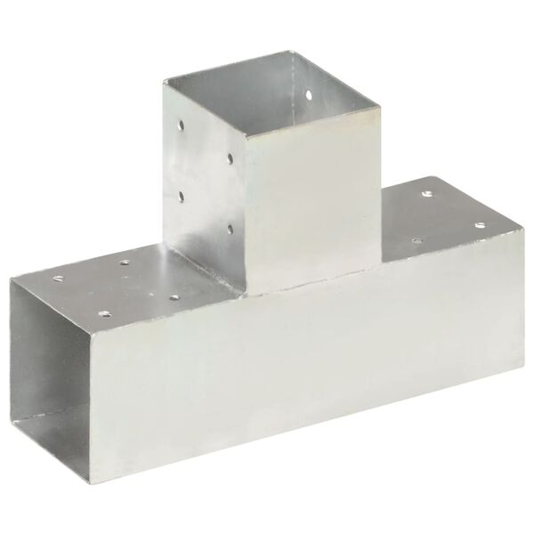 vidaXL Conectores de postes en T 4 uds metal galvanizado 91x91 mm