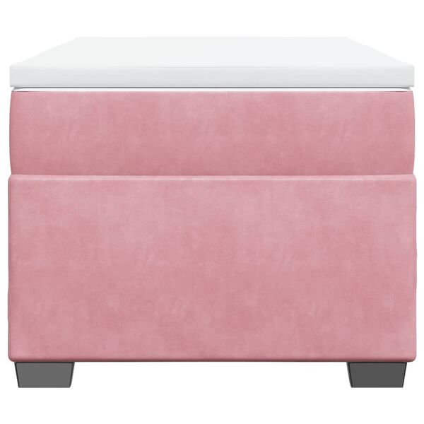vidaXL Cama box spring con colchón terciopelo rosa 90x200 cm