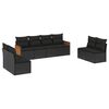 vidaXL Set de sof&aacute;s de jard&iacute;n 8 piezas y cojines rat&aacute;n sint&eacute;tico negro
