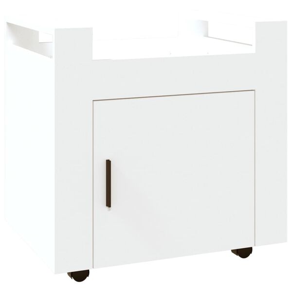 vidaXL Carrito de escritorio madera contrachapada blanco 60x45x60 cm