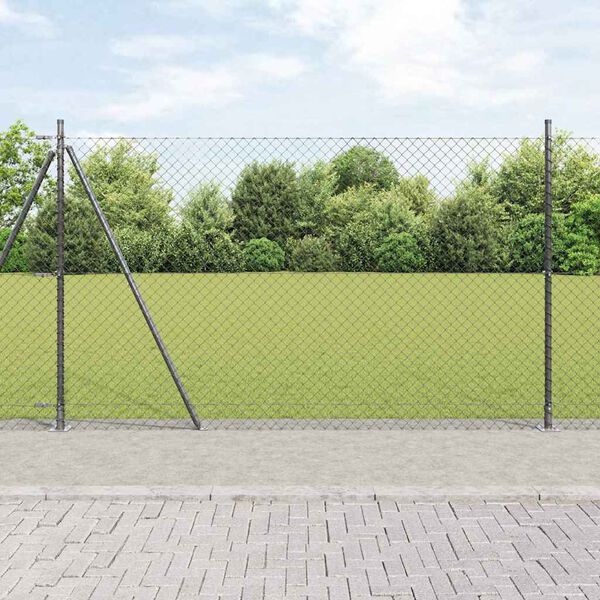 vidaXL Poste de Valla Gris 10 x 1,6 m (malla de 40 x 40 mm)