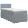 vidaXL Cama con Base Tapizada, Colch&oacute;n y Luz LED Gris Claro Tela