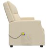 vidaXL Sillón reclinable de masaje de 3 plazas cuero sintético crema