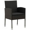 idaXL Juego de comedor de jardín 9 piezas ratán sintético negro