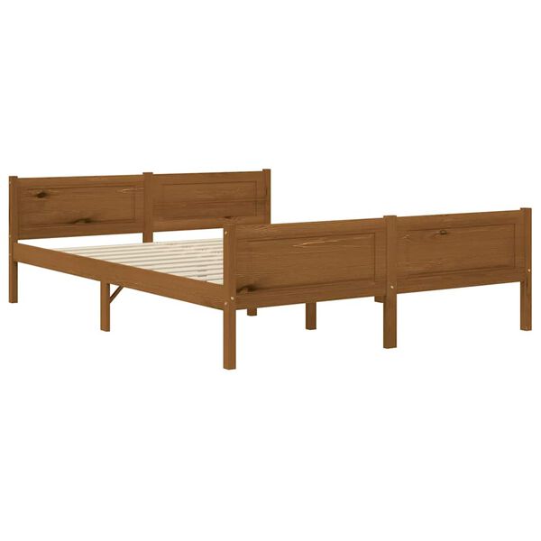 vidaXL Estructura de cama 4 cajones madera pino marr&oacute;n miel 140x200 cm