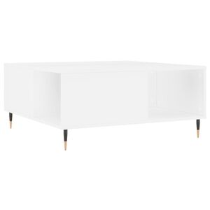 vidaXL Mesa de centro madera contrachapada blanco 80x80x36,5 cm