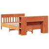 vidaXL Cama con estanter&iacute;a sin colch&oacute;n madera maciza marr&oacute;n 150x200 cm