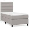vidaXL Cama box spring con colch&oacute;n tela gris claro 80x200 cm
