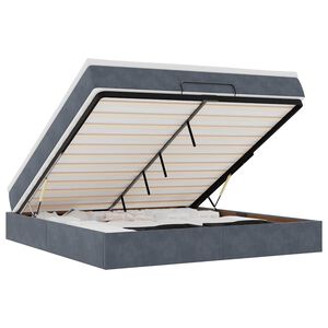 vidaXL Estructura cama otomana con colch&oacute;n gris oscuro 160x200 cm
