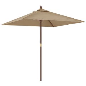 vidaXL Sombrilla de jard&iacute;n poste de madera gris taup&eacute; 198x198x231 cm